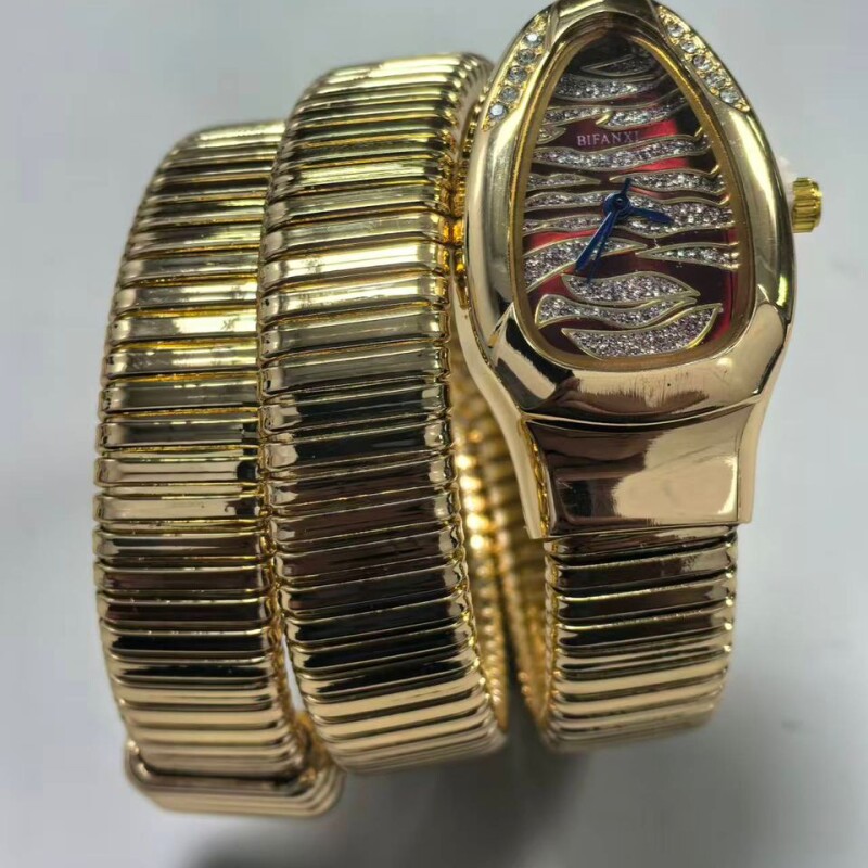 Snake-Shaped Bracelet Watch for Women | Niche Light Luxury Two-Circle Quartz Watch