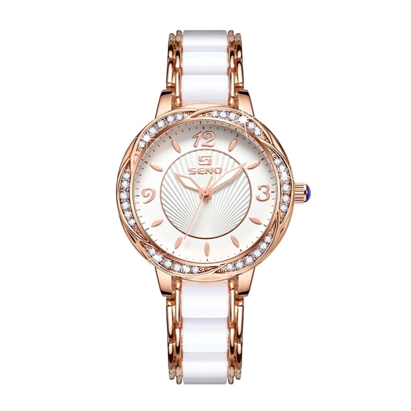 Simple Elegant Diamond Waterproof Girl's Quartz Watch