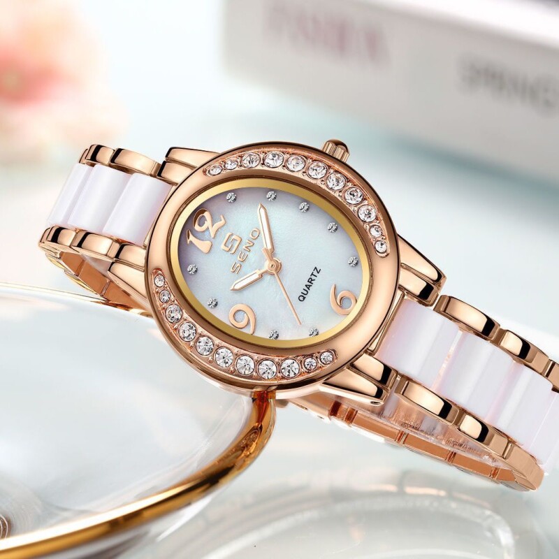 Oval Diamond Elegant Hot Sale Waterproof Quartz Watch