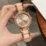 Women Dial & Ceramic Bracelet Style Straps Analogue Watch